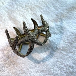 starfish, silver colored starfish stretchy bracelet
